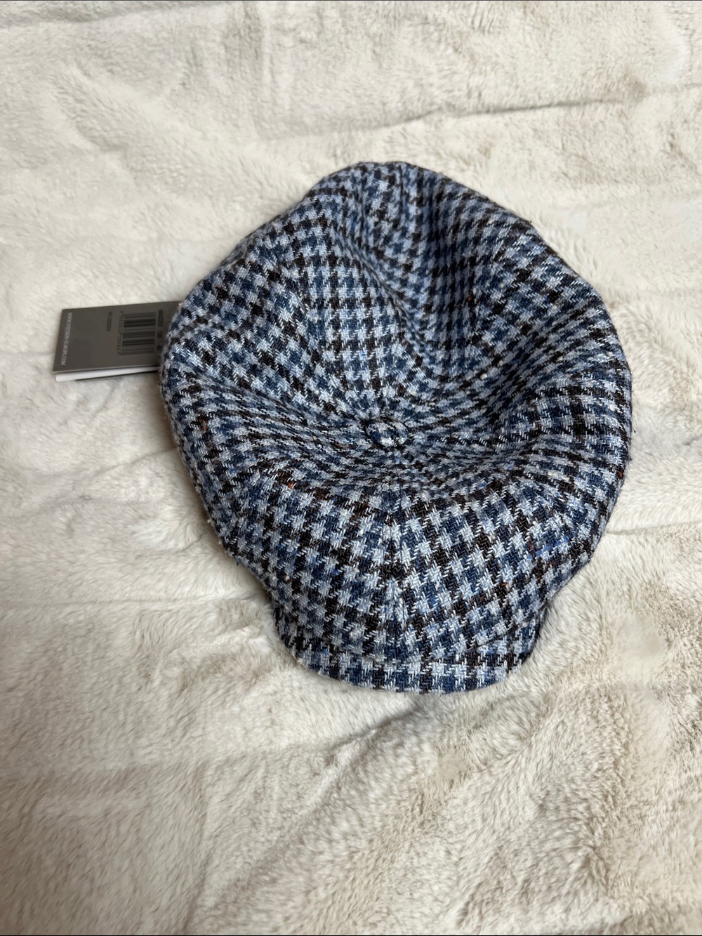 Stetson Blue and Black Houndstooth Newsboy Hat - Picture 3 of 6